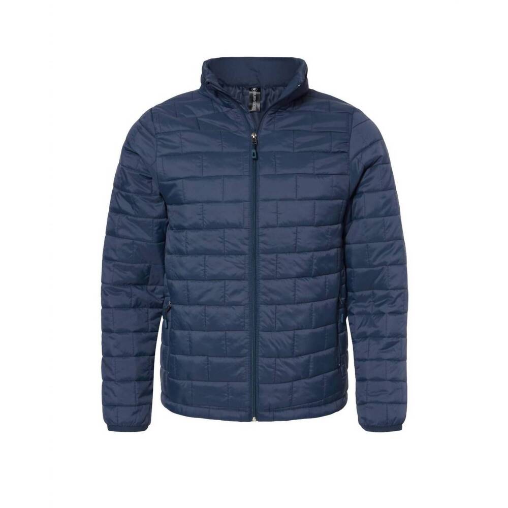 NEW BURNSIDE men's elemental puffer jacket in navy